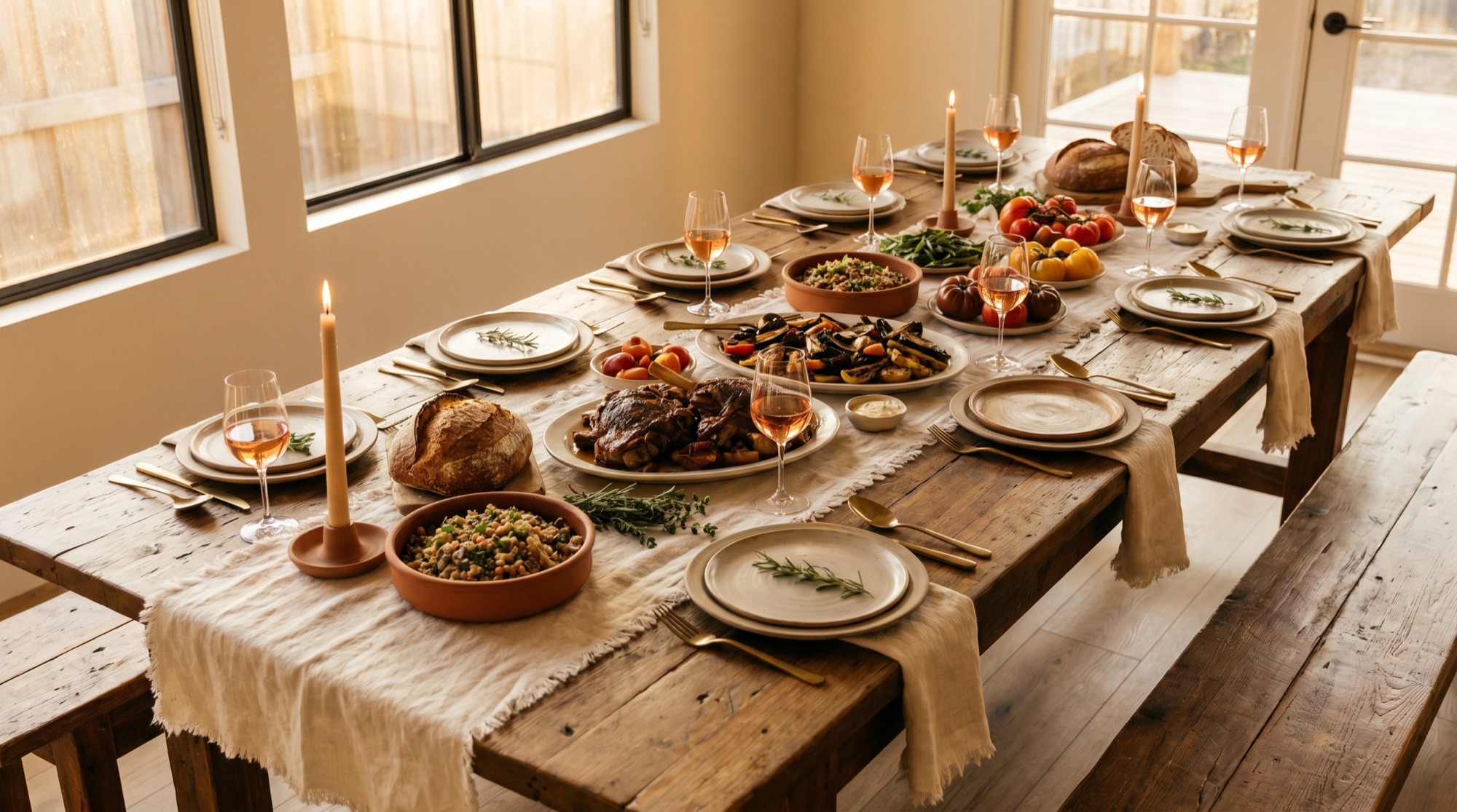 Long-table shared dining